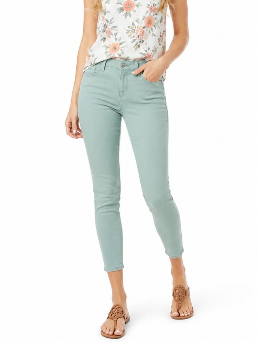 LOFT Seafoam Mint Green Cropped Jeggings Skinny Ankle Pants Beachy Chic